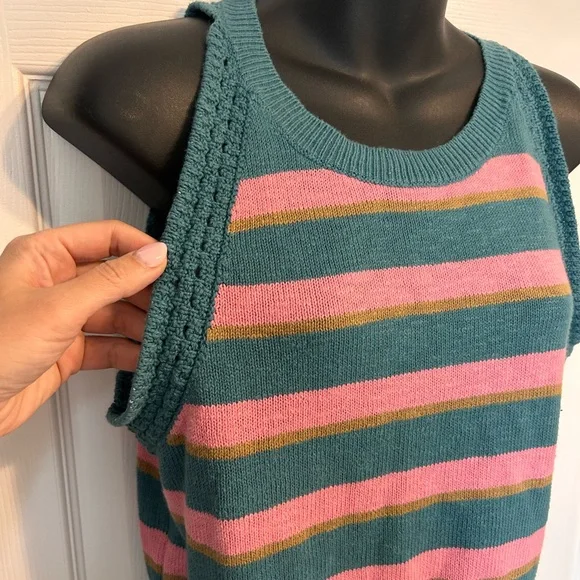 Madewell striped cropped sweater tank size large - Picture 8 of 11